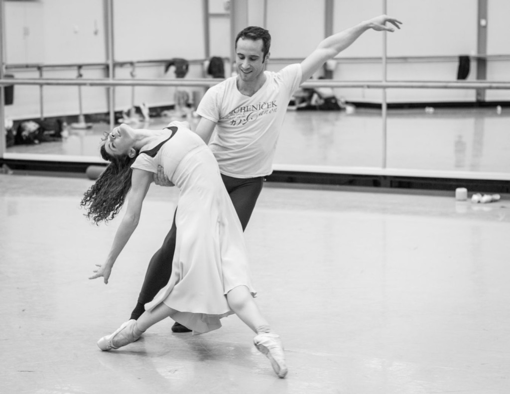 13. C.Richardson and F.Voranger rehearsing David Dawson's "Giselle", photo: Ian Whalen