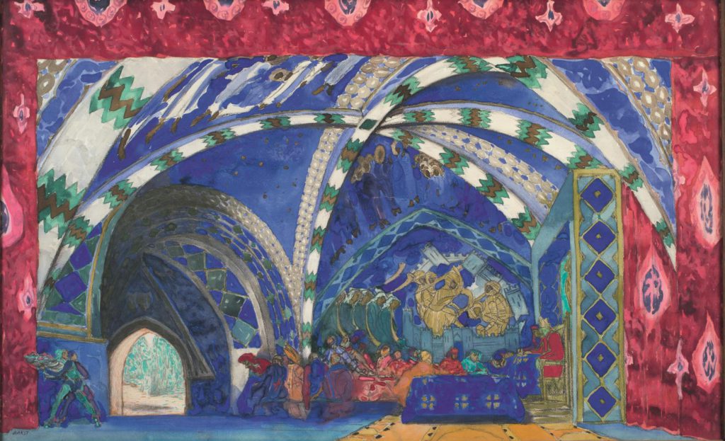 5. Model of the décor for “La Pisanelle ou La Mort parfumée”, chor.: M.Fokine 1913 © BnF, département de la Musique, Bibliothèque-musée de l’Opéra 