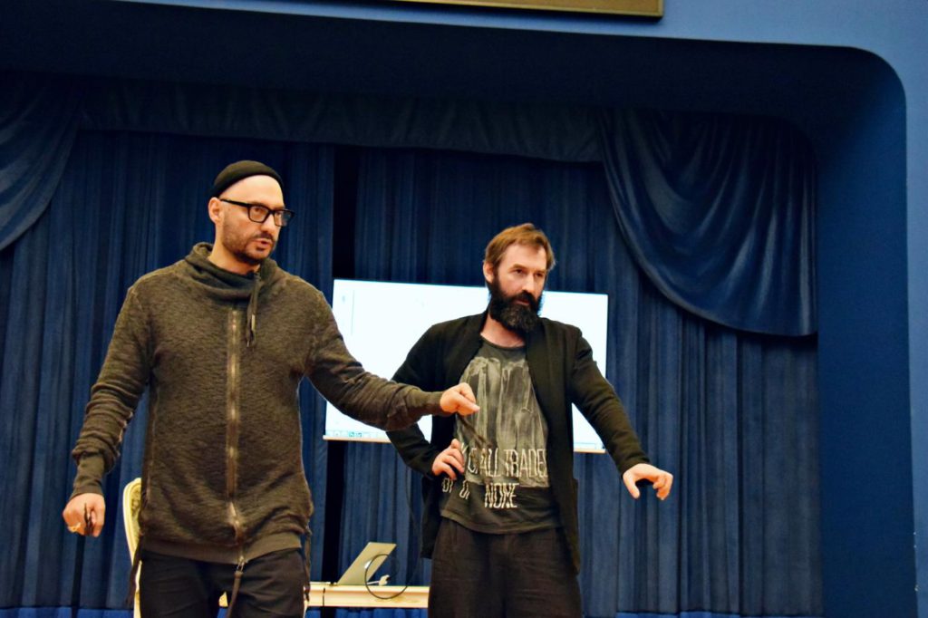 12. K.Serebrennikov and A.Tregubov during rehearsals for “Chaadsky” by A.Manotskov, directed by K.Serebrennikov, Helikon-Opera Moscow 2017 © I.Shymchak