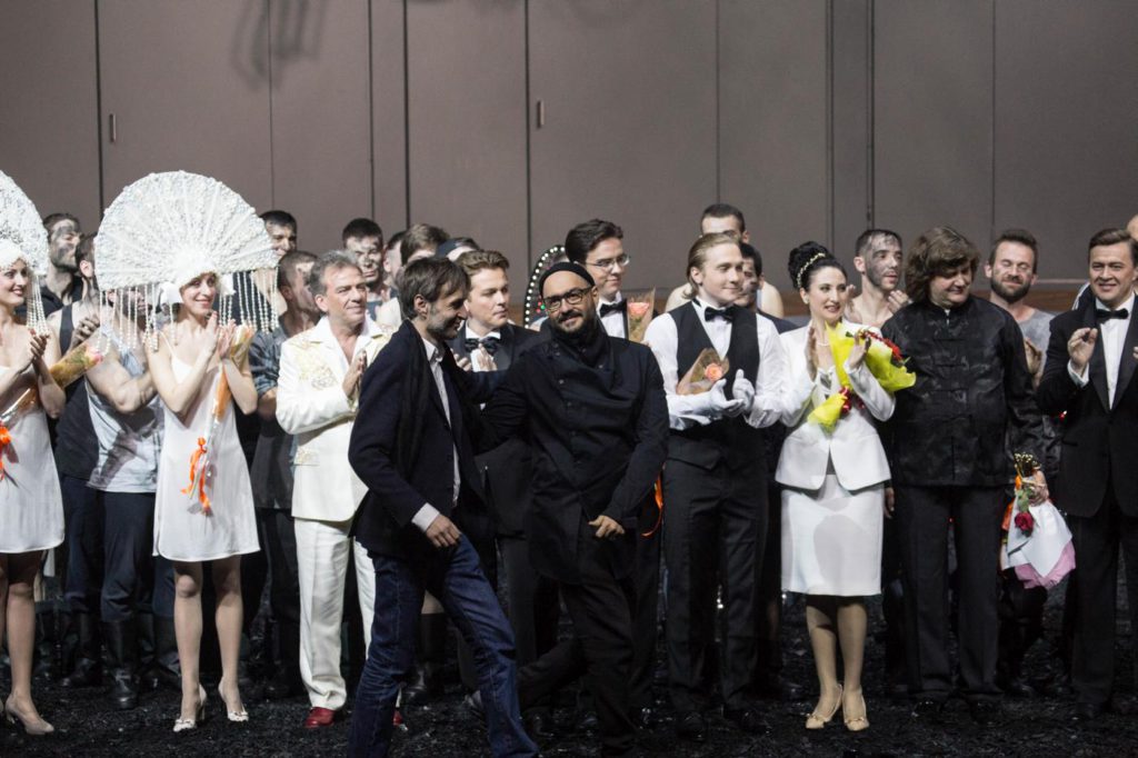 17. Curtain call after the premiere of “Chaadsky” by A.Manotskov, directed by K.Serebrennikov, Helikon-Opera Moscow 2017 © A.Molyanova 