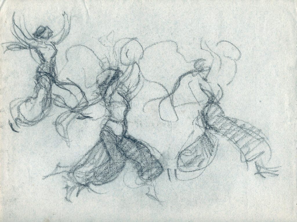 5. Presumably “Scheherazade”, chor.: M.Fokine; Charcoal by E.Oppler 1912 © German Dance Archive Cologne