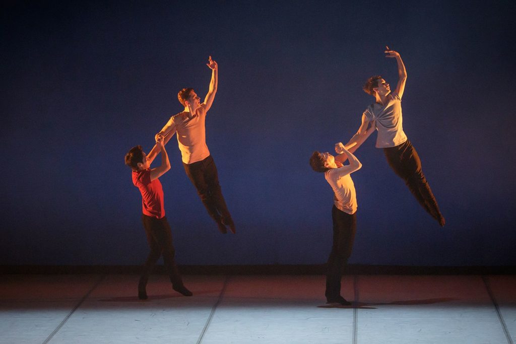 2. G.Sageev, E.Zabelin, F.Daminev, and S.Moiseev, “Brahms Party” by A.Pimonov, Ural Opera Ballet 2021 © O.Kerelyuk / Ural Opera Ballet 