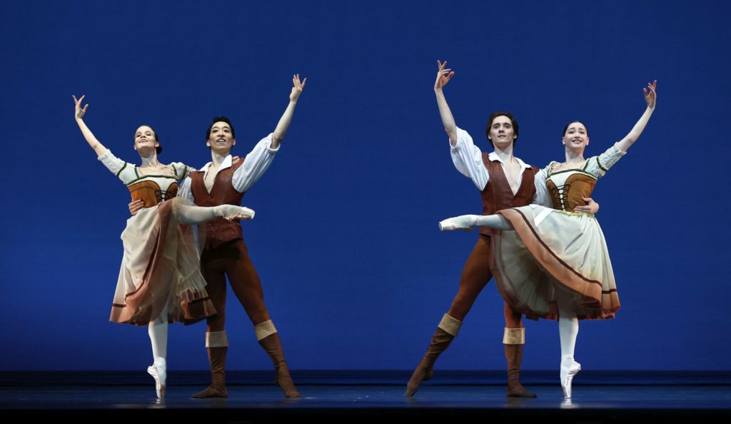 1. N.Tonoli, S.Yamada, J.Spunda, and S.Leverashvili (Peasants), “Giselle“ by M.Petipa after J.Coralli and J.Perrot, production and additional choreography by R.Beaujean and R.Bustamante, Dutch National Ballet 2021 © H.Gerritsen