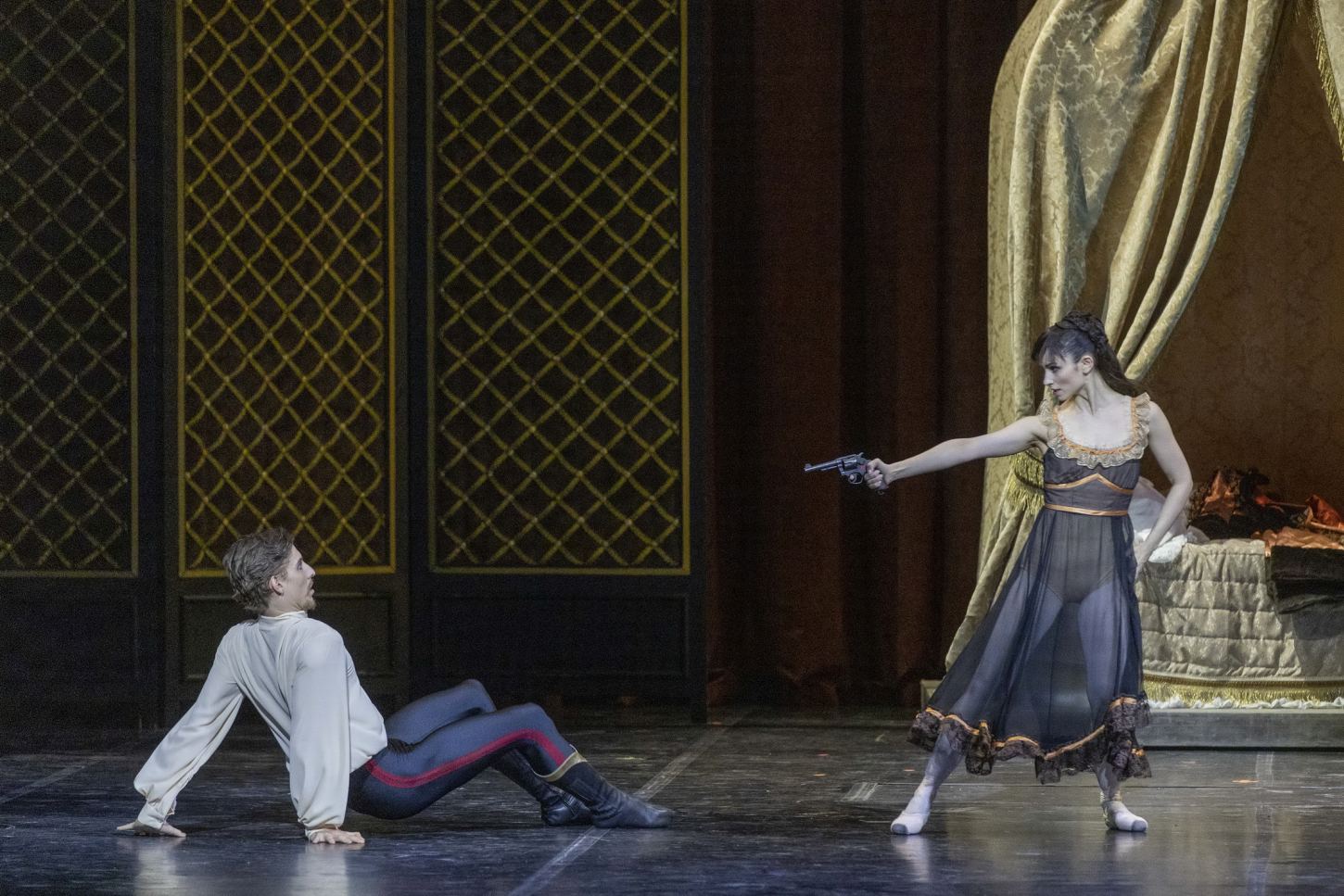 11. G.Á.Balázsi (Crown Prince Rudolf) and L.Felméry (Mary Vetsera), “Mayerling” by K.MacMillan, Ballet of the Hungarian State Opera 2022 © P.Rákossy / Hungarian State Opera 