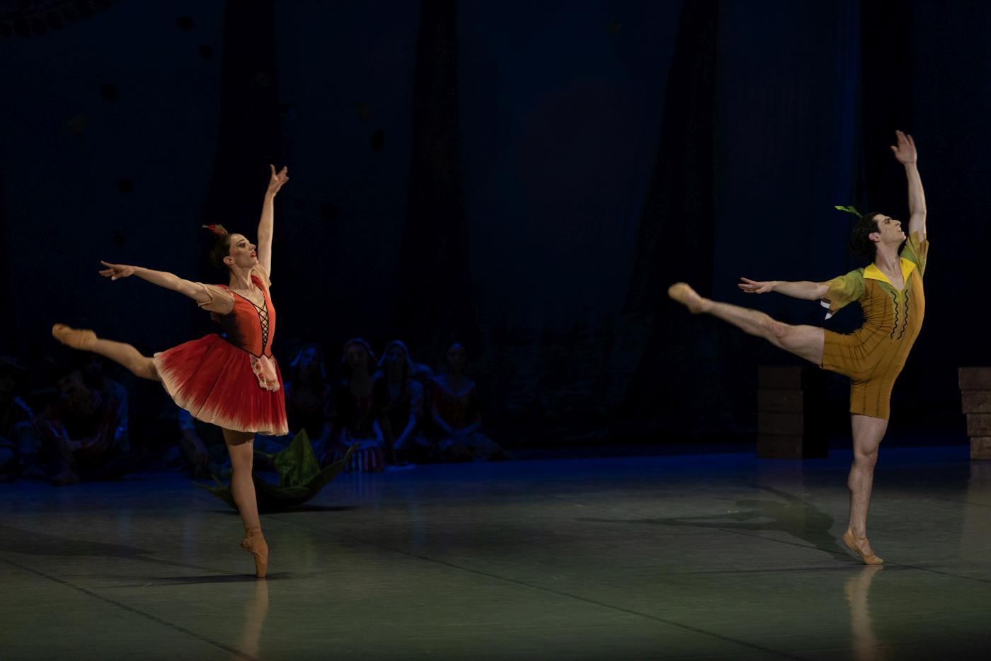8. T.Grigoryan (Little Radish) and G.Sargsyan (Cipollino), “Cipollino” by H.Mayorov, Armenian National Ballet 2023 © Armenian National Ballet