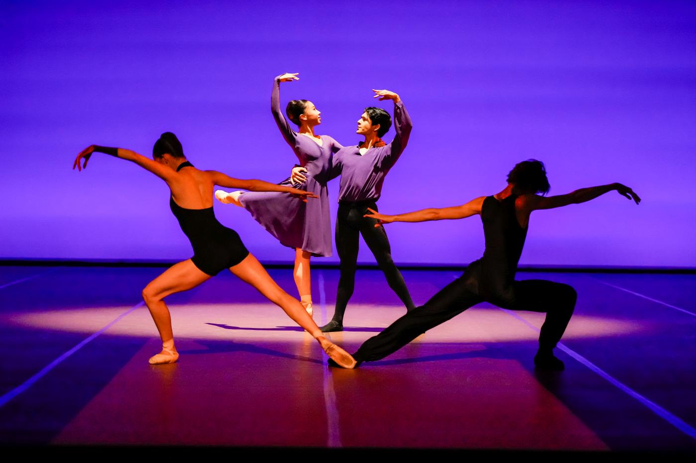 9. Y.Paneva, N.Isabelli, A.Tsukada, and J.Alvarado; “Present in absence” by A.McArthur, John Cranko School 2023 © R.Novitzky / Stuttgart Ballet